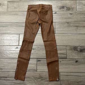 Jbrand Leather Skinny Pants Brown
